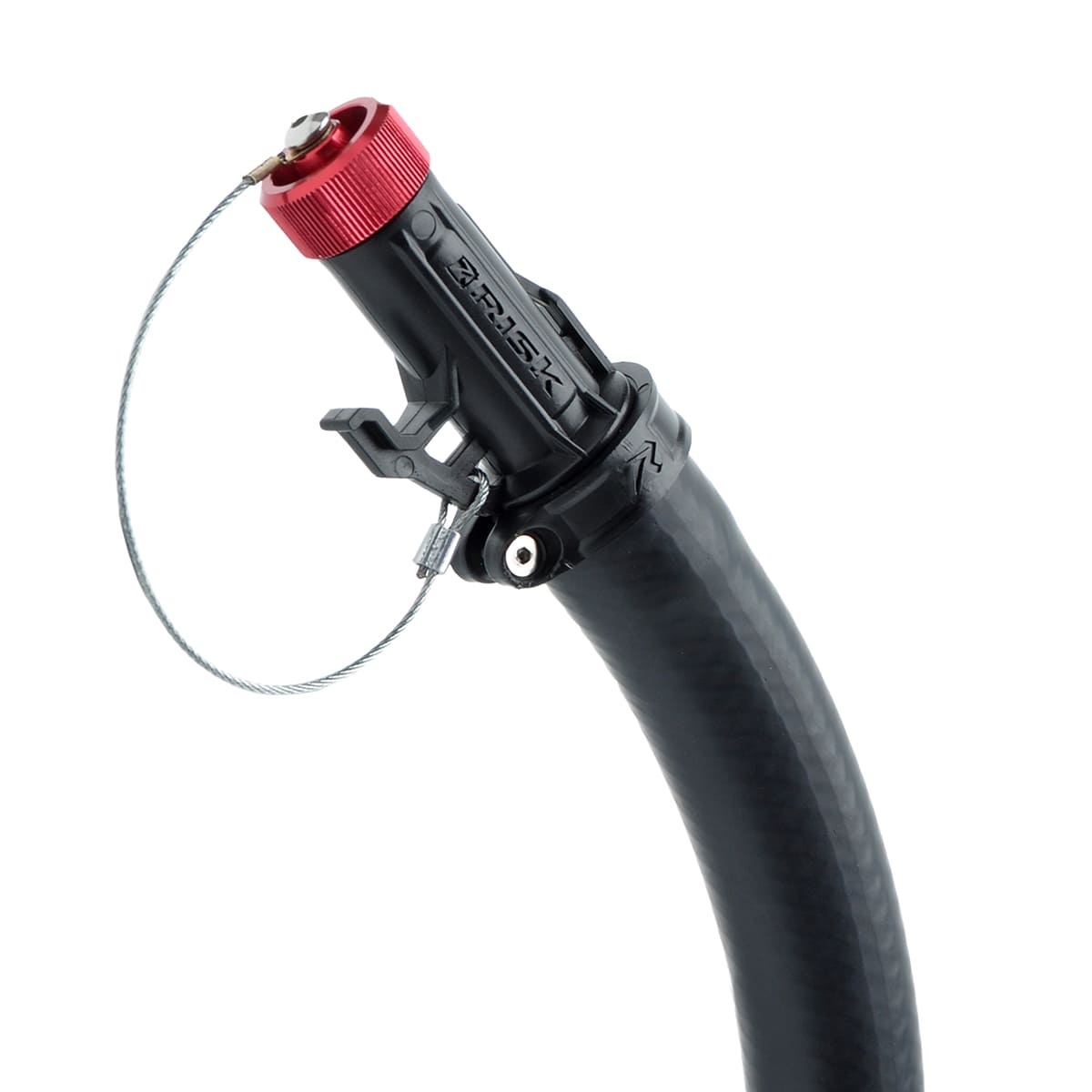 close up of a black hose bender