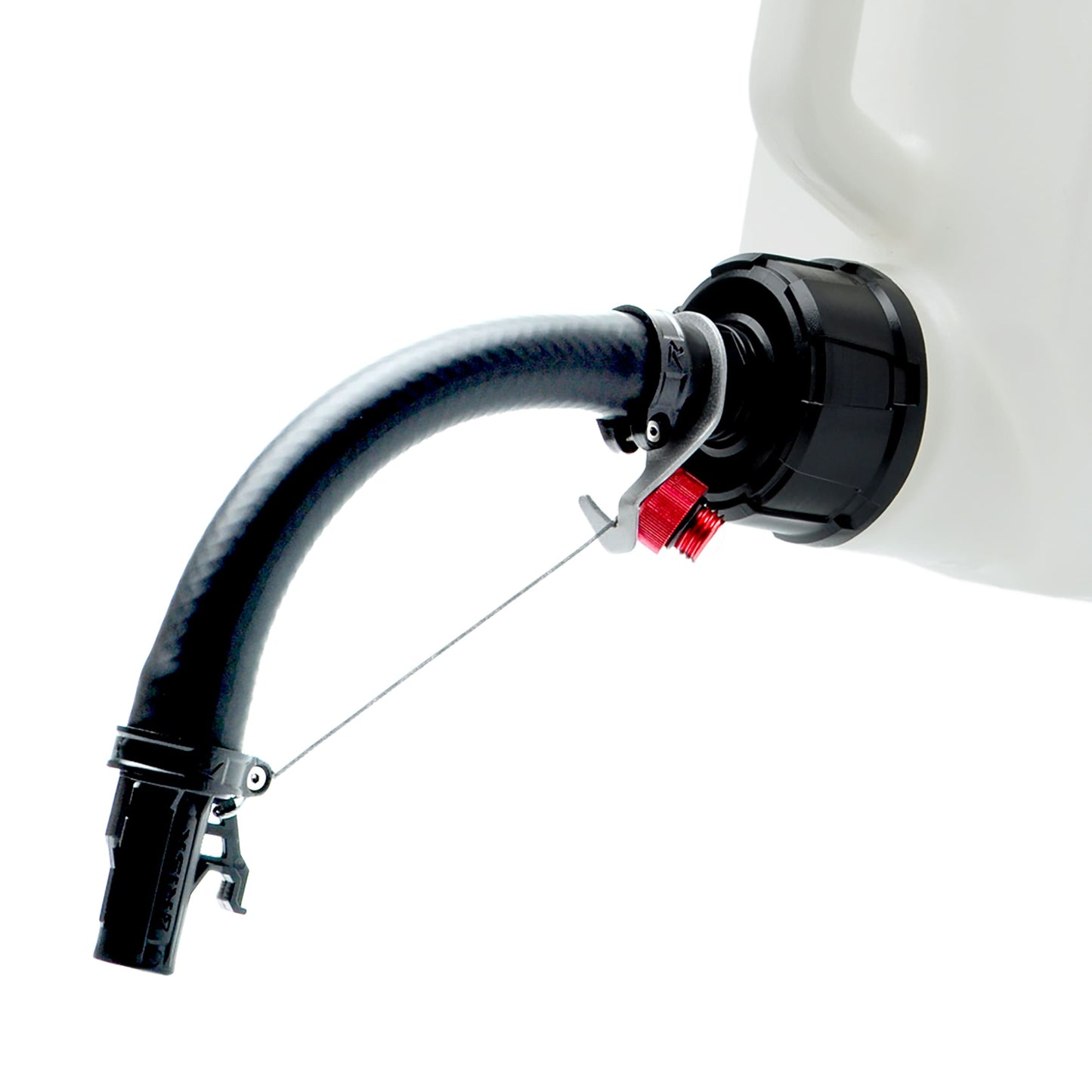 close up of a black hose bender