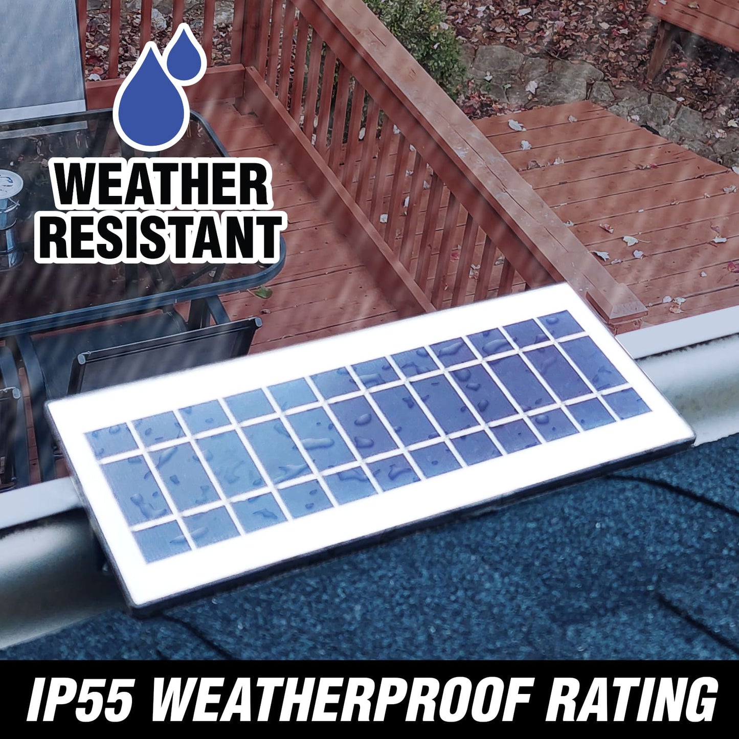 Projecteur FLEXIT EZ Solar Home Security - Monté sur gouttière 