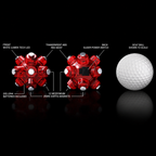 Magnetic Light Mine size and features compared with a golf ball on black