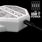 white Garage Parking Sensor LT: USB or AA power on black