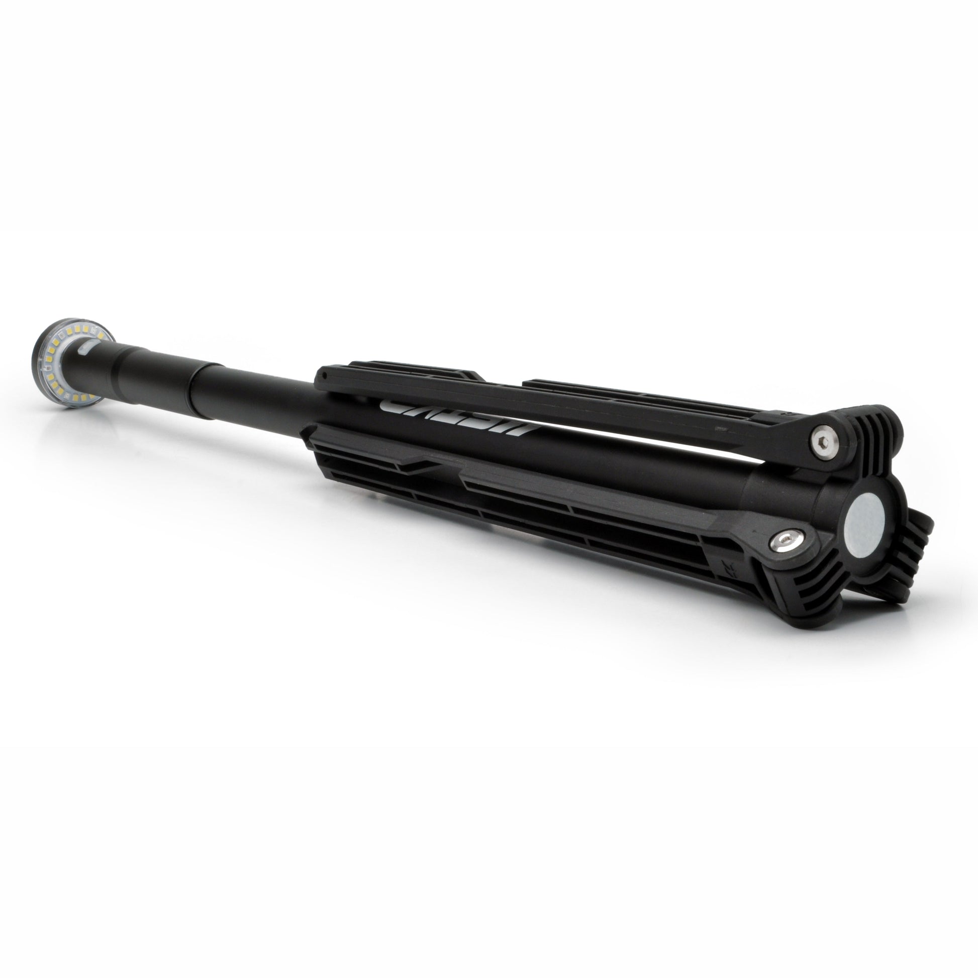 folded up Fli Telescoping Mobile Area Light in a three quarter pose